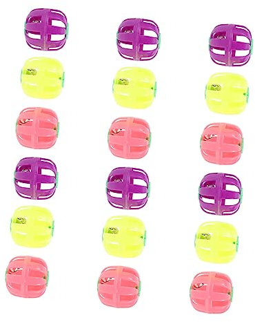 Happyyami 72 STK Katzenspielzeug Glocke Katze Jagen Spielzeug Kätzchen Spielt Spielzeug Haustier Neckendes Spielzeug Interaktiver Katzenball Klingend Täglicher Gebrauch Plastik Glocke Katze