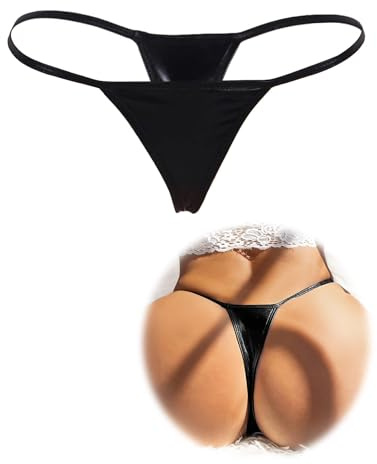 ohyeahlady Konstläder ministring string dam sexig erotisk stor storlek stringtrosa het öppen mikrotrosa tanga chic damunderkläder G-string T bak