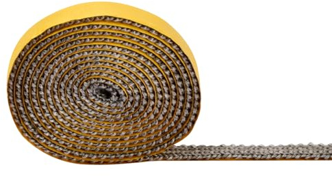 Nastro Sigillante per Camini, Guarnizione Stufa a Legna, Camino Guarnizione Fibra di Vetro Resistente al Calore, Resistente al Calore, per Stufa, Camino, Porta del Forno (3mm x 10mm x 2m)
