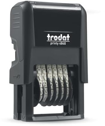 Trodat Printy 4846 - Number Stamp - 6 Bands - Black Ink - Impression Size 27 x 4mm