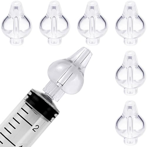 JEYORZY 6 Pcs Olive Nasali Per Lavaggi Neonato, Beccuccio Morbido Lavaggio Nasale Bambini, Oliva Silicone Riutilizzabile, Beccuccio Lavaggio Nasale, Accessori di ricambio per Lavaggio Nasale Neonato