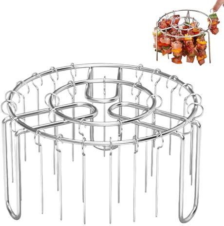 Doiyislem Parrilla para horno – Pincho de acero inoxidable con revestimiento antiadherente resistente al calor – Pincho vertical reutilizable de acero inoxidable para barbacoa verduras, pescado