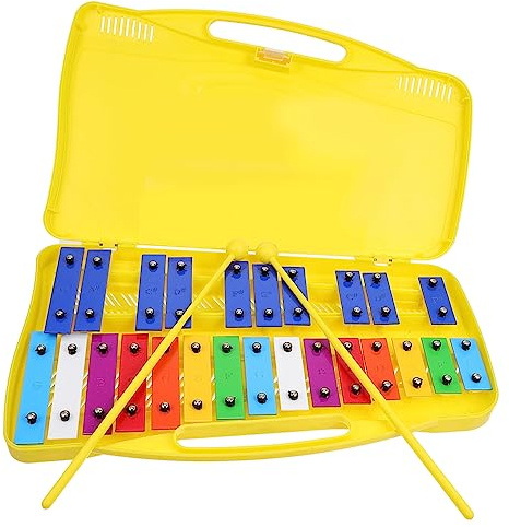 BESPORTBLE Instrumento de Percusión para Niños con 25 Notas, Metalófono de Placa de Hierro Azul, Juguete Educativo Seguro para Estimular el Interés Musical Infantil