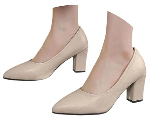 Traditional Shoes Pumps Women's Oktoberfest Block Heel Classic Office High Heels Party Dance Clip Shoes Elegant and Comfortable Balerina Shoes Dance Shoes Leisure Wedge Pumps, O khaki., 5 UK