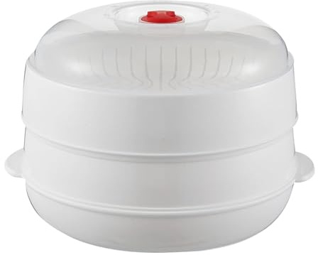 Cuit-Vapeur Micro-Ondes Avec Couvercle et Plateau - Vapeur à pommes de terre pour micro-ondes - Ustensile De Cuisine Pour Pâtes Gnocchis Viande Légumes Maïs