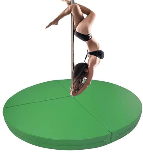 Generisk Pole-Dance-matta, vikbar fallskyddsmatta för Pole Dance – 3/5/10 cm tjock EPE-skumsäkerhetsmatta för nybörjare, skydd vid luftakrobatik, runt fallskyddsmatta (grön, 220 cm x 5
