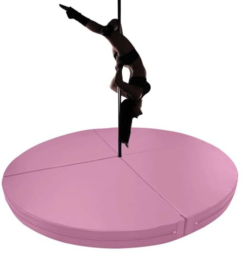 Pole Dance-matta, 2/4 tum tjock, vikbar crash-matta för Pole Dance – rund säkerhetsmatta för hemmagym, Pole Dance-kuddar och yoga-fitness-dansmattor – förbättrat fall