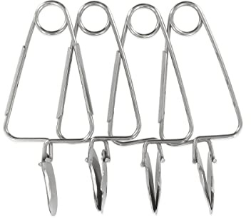 FM Professional 21881 Pince à escargot, Lot de 4 pinces à escargot, Escargot, Pince, Ustensile de cuisine, Escargot de bourgogne, Acier inoxydable, Argenté, 22,7 cm x 11,6 cm x 5 cm