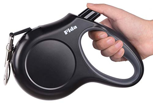 Fida Retractable Dog Leash Large Breed, Heavy Duty 16 ft Dog Walking Leash, up to 110 lbs, 360° Tangle Free, Black