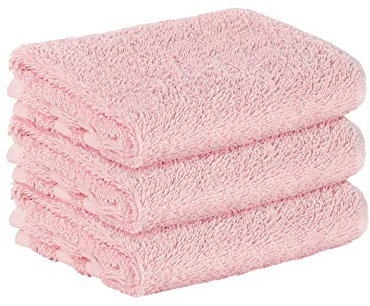3 Stück Premium Frottee Gästehandtücher 30x50 cm in zartrosa von StickandShine in 500g/m² aus 100% Baumwolle