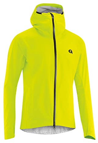 Gonso Save Plus, Herren Fahrradjacke, wasserdichte Regenjacke, Wasserdicht bis 10.000 mm & Winddicht, G-Tex, 2,5-Lagenlaminat & getapte Nähte, Körpernahe Passform, PFC-frei, Gelb, Gr. XXL