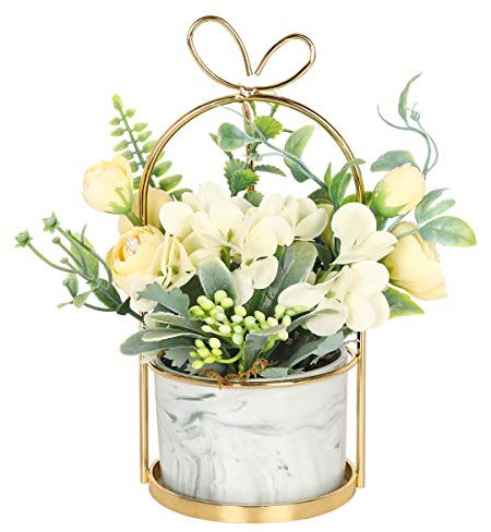 Hobyhoon Künstliche Blumen im Topf, Unechte Deko kunstblumen wie echt Gefälschte Hortensien seidenblumen für Hochzeitsdeko, Tischdeko, Wohnzimmer, Schlafzimmer, Zimmer Deko