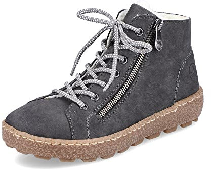 Rieker Mujer Zapatillas N1020, señora Zapatillas Bajas,Plantilla Desmontable,de Ocio,Deportivos,Zapatos Bajos,Gris (Grau / 45),41 EU / 7.5 UK