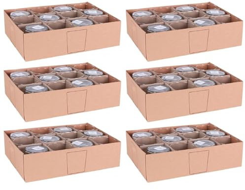 ACAN Tradineur - Pack de 6 Caja de 12 vasos Modelo Pinta - Capacidad de 355 ML - Fabricado en Vidrio Resistente - Apto para lavavajillas - Tamaño aprox: diámetro 8,3 x 8,8 cm - 72 Uds Total
