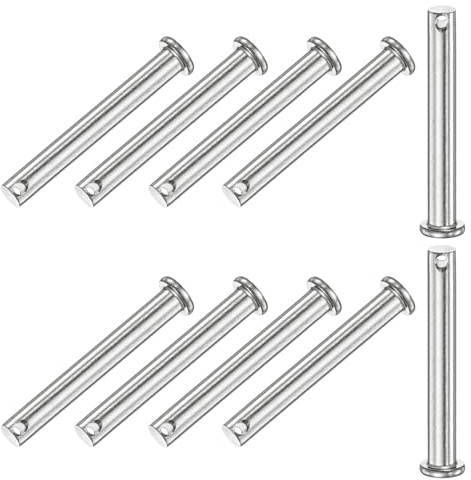 M METERXITY 10-Pack Single Hole Clevis Pins, M8 x 70mm 304 Stainless Steel Flat Head Clevis Pins for Mechanical Linkage/Trucks/Lawn Mower, Link Hinge Pin Reusable