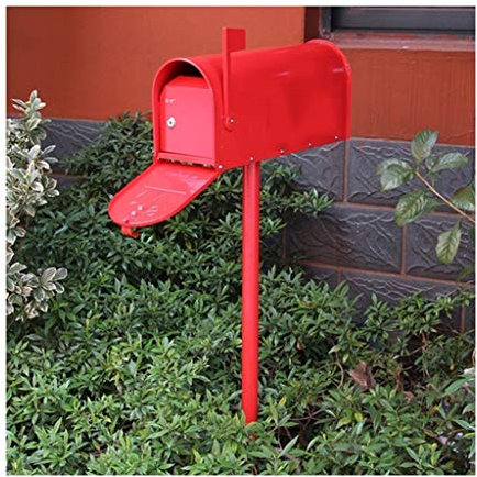 RUHEN Mailbox Outdoor-Standing Galvanised Steel Weatherproof Lockable American Style