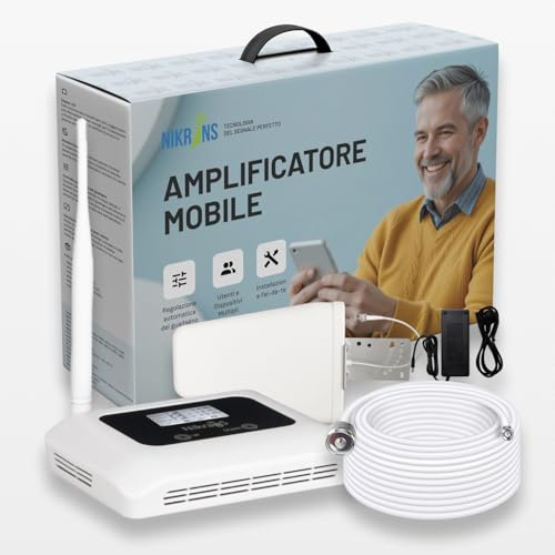 Nikrans Amplificador 4G en Banda 20 (800MHz) - Repetidor de Señal Móvil LTE para Casa y Oficina - Cobertura de hasta 300 m² - Compatible con Todos los Operadores Españoles