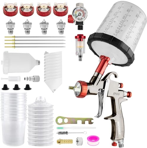 R500 LVLP Air Spray Gun with 10pcs 650ml Disposable Cups