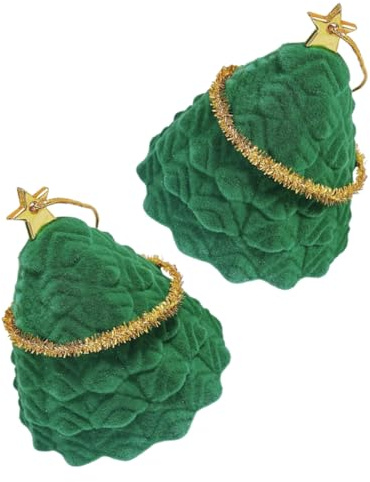 TOVINANNA Scatola Porta-Anelli e Orecchini Portagioie in Confezione da 2 Pezzi Decorazione Albero di Natale Custodia Portagioielli Pratica e Festiva per Uso Domestico e Viaggi