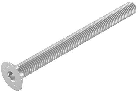 SECCARO Vite a testa svasata M5 x 60 mm, acciaio inox V2A VA A2, DIN 7991 / ISO 10642, esagono incassato, 20 pezzi