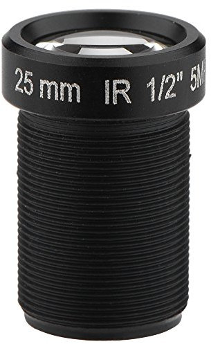Fosa - Lente per videocamera CCTV, 5 milioni di pixel, lunghezza focale 25 mm, visione notturna, obiettivo IR universale per videocamere. M12 x 0,5 IP come Gopro, XiaoMi, Firefly, SJCAM