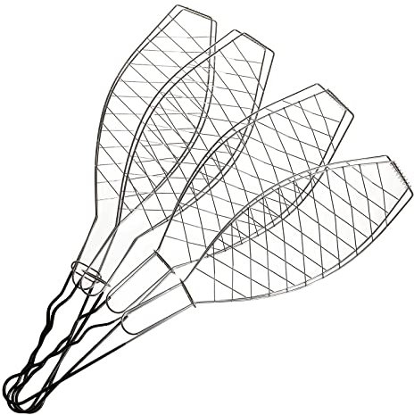 SIDCO Fischgriller 4 x Fischhalter Fischbräter 58 cm Fischklammer Fischzange BBQ Klemme