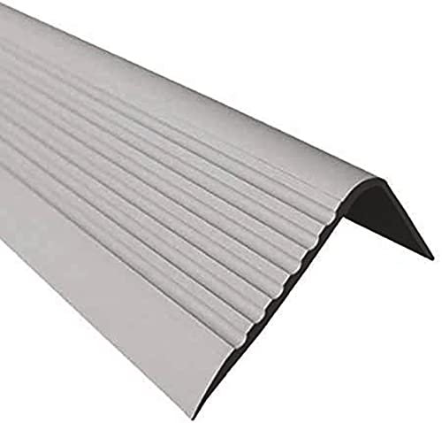 RGPD 70x40mm Bullnose Stair anti slip nosing 46.45 1.18 Meters length PVC rubber angle step Edge(Gray)