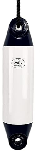 Hurricane Fenders Original Series Boat Fender PM01 40cm x 10cm (16 x 4) - White With Blue Ends
