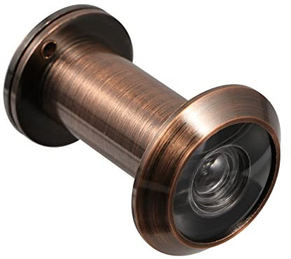 WOONEKY Copper Door Viewer with Cover, Anti-Theft Security Peep Hole, Large Viewing Angle, Copper, Modern Peephole for Front Door and Office