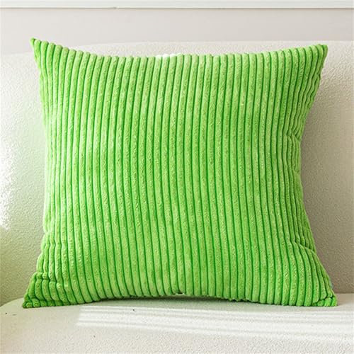 champracer Kissenbezug Kordsamt, Cord KissenbezüGe, Zierkissenbezug, Sofakissen Dekokissen, Gestreiftes Muster KissenbezüGe, Wohnzimmer-Sofa-Kissenbezug (Apfelgrün,40x40 cm)