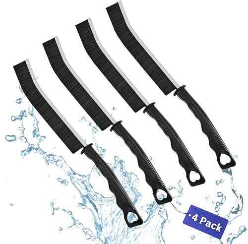 NavS Hard Bristle Crevice Cleaning Brush UK | Long and Thin Handle Grount Cleaning Brush for Hard to Reach Places in Your Bathroom, Kitchen, or Livingroom (Pack of 4)