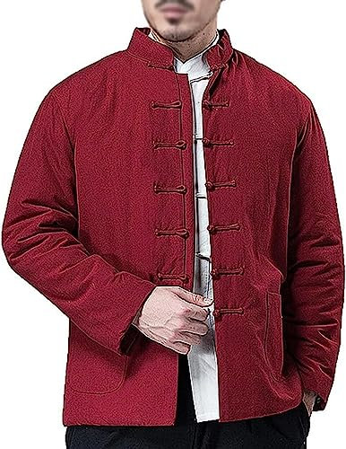 Chinesischer Kung-Fu-Anzug, Tai-Chi-Anzug, dicker, warmer Tang-Anzug aus Baumwolle, Winter-Tai-Chi-Uniform für Herren, langärmelige traditionelle chinesische Kleidung, Hanfu-Jacken, Kampfsportanzug