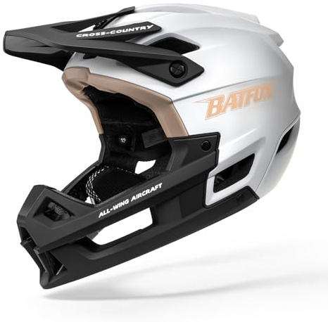 BATFOX Full Face Mountain Bike Helmet for Adults - Lightweight Ventilated MTB Helmet for Downhill, BMX, Dirt Bike & E-Bike Cycling