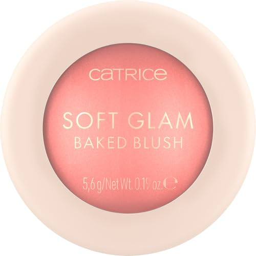 Catrice Soft Glam Baked Blush, lysande pulverspolning (010 på molnrosa) | Långbärande skimmer, lätt blandbar och byggbar strålmakeup, vegan och grymhetsfri, doftfri, 5,39 g