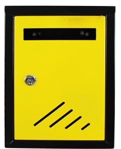 Buzón de Exterior de Metálico con Cerradura y Llaves Color Amarillo 26.5x19.5x5.5cm.