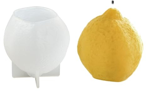 UR URLIFEHALL 1 Pezzo Stampi per Candele Limone 3D Stampo in Silicone a Forma di Frutta in Gesso per Aromaterapia, Saponi, Candele per la Casa, Artigianato da Tavolo, Decorativo