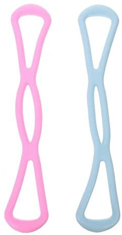 Healifty 2Pcs Back Pull Strap Fitness Equipment Stretchy Arm Trainer for Women Home Workout Back Shoulder Exercise Lightweight Expander Bands for Muscle Building and Random Color