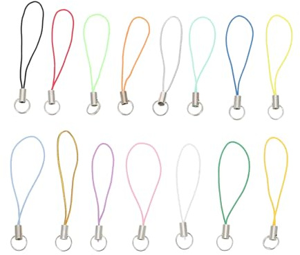 Alipis 100 Pezzi Cordini per Telefono in Poliestere Anelli Doppi Laccetti Decorativi Multifunzione per Mp3 USB Ciondoli Accessori per Cellulare e Chiavi Colori Colore Colore Casuale