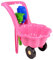 Gartengeräte für Kinder Schubkarre Garten Kinder Spielzeug Sandspielzeug Sandkasten + Schaufel + Rechen (Rosa)