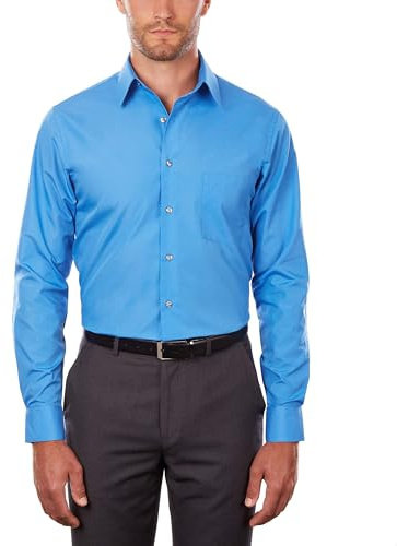 Van Heusen herr Tall Fit kostymskjortor poplin klassisk skjorta, Pacifico, 46 cm Hals 94 cm- 97 cm Ärmel