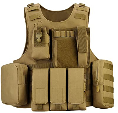 HUNTVP Gilet Tactique Armée Militaire Molle Airsoft Gilet pour Hommes Femmes Camping Randonnée Chasse À L'extérieur