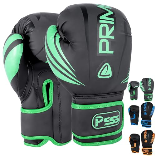 PSS PU Matt Leather Kids Boxing Gloves 4oz, 6oz, 8oz Aggressive & Kickboxing junior Sparring Punching bag MMA Muay Thai for Fighting Training Gloves 1026 (1026 Flouroscent, 8 oz)