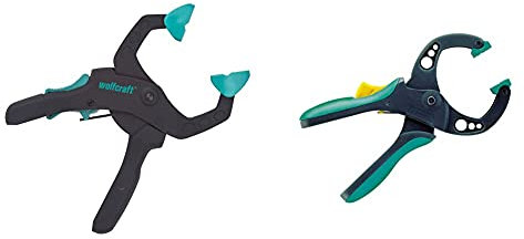 Wolfcraft 3615000 3615000-1FZR 40 Pinza de sujeción de carraca, Azul, 40 mm + 3016000 FZR 30 pinza de carraca 30 mm