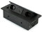 Emuca - Tischsteckdosenleiste, 2 steckers EU + 1 USB tipo A + 1 USB tipo C, 265x120mm, Stahl und Aluminium, Schwarz