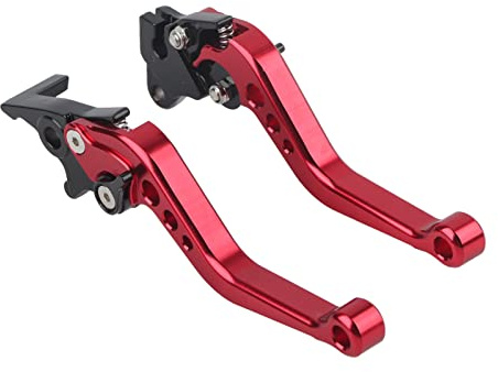OUKENS Leva della frizione del freno, 2 pezzi Unniversal Motocicletta in lega di alluminio regolabile per dispositivo di frenatura del manubrio del manubrio(rosso)