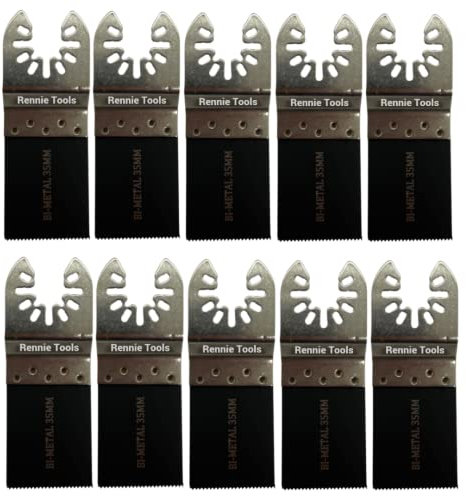 Pack Of 10 x 35mm Bi-Metal Multi Tool Blades For Wood & Metal Cutter Saw Set Compatible with Dremel Fein Multimaster Makita Etc Oscillating