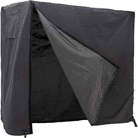 Coverify Cubierta para estante de leña, tela Oxford 600D resistente al agua, cubierta de almacenamiento de troncos al aire libre, cubierta de protección de madera de fuego de 1.2 m para troncos de