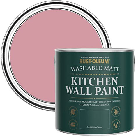 Rust-Oleum Pink Washable Kitchen Wall Paint in Matt Finish - Dusky Pink 2.5L