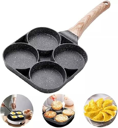 AMD Nexus 4 Egg Mini Pancake Frying Pan - Non Stick Induction Gas Compatible - Bakelite Handle - Perfect for Cooking Healthy Fried Eggs Burger Omelette and More