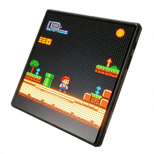 Pixel Display, 64x64 LED-pixlar Panel Display Ram med APP-kontroll, Anpassad Graffitifunktion, Klocka/timing, Supportbilder, GIF, Videor, för Väggbordsskiva
